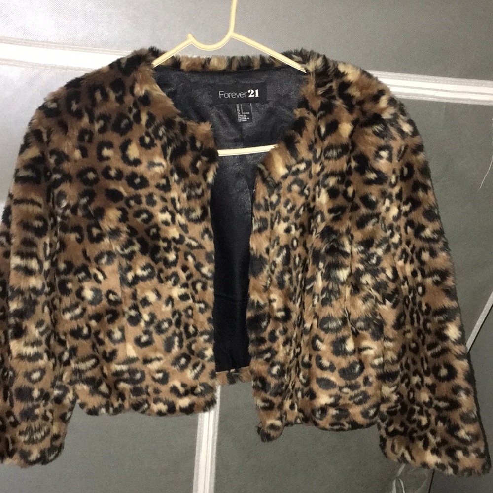 Leopard print mini blazer
